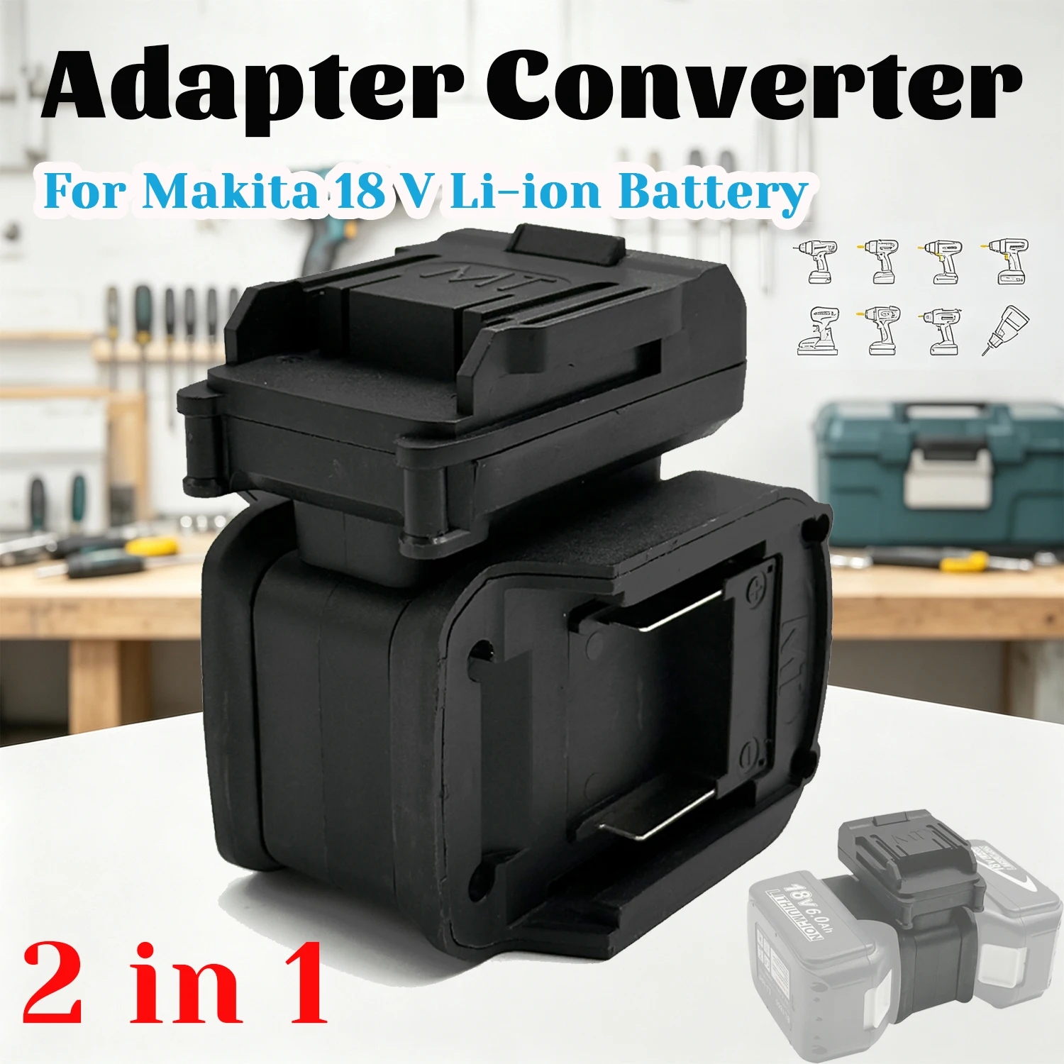 Makita adaptador convertidor batería 18V para herramienta inalámbrica - imagen 2