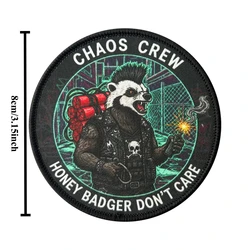 Chaos Crew Parche táctico impreso de alta resolución con velcro