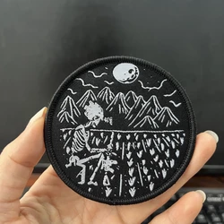 Parche táctico calavera gato con relámpago para mochila