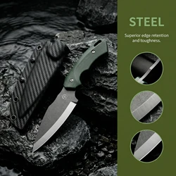 Cuchillo táctico fijo para supervivencia exterior con funda