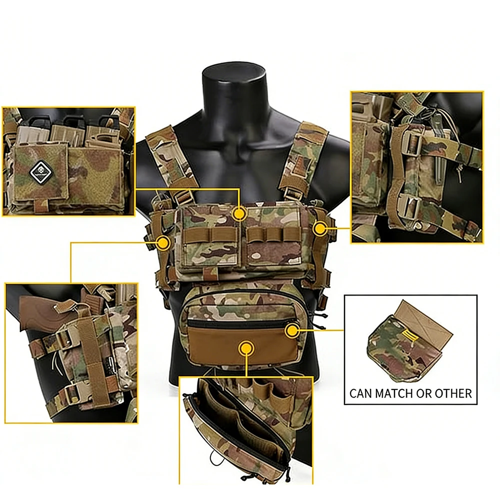 MK3 Chaleco táctico modular para Airsoft impermeable ajustable - imagen 4