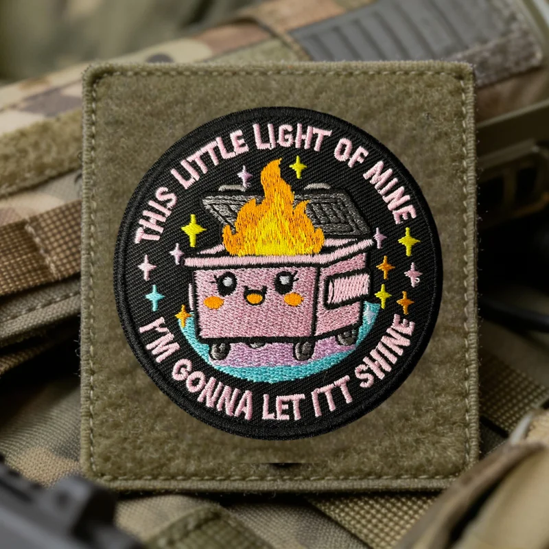 Dumpster Fire Parche táctico bordado con velcro gancho y bucle - imagen 5