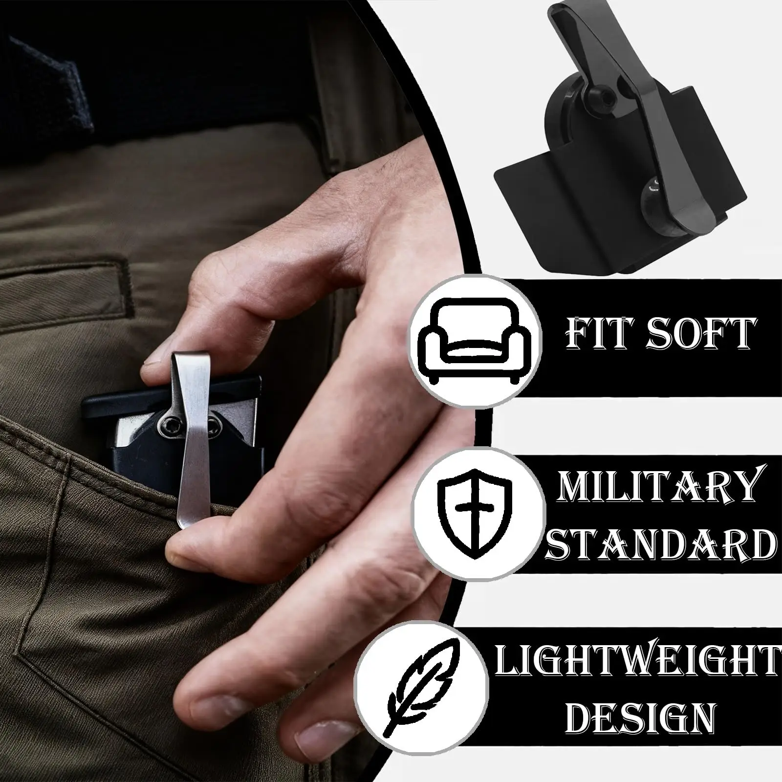 Portarrollos táctico magnético para cinturón, clip y funda de bolsillo - imagen 4