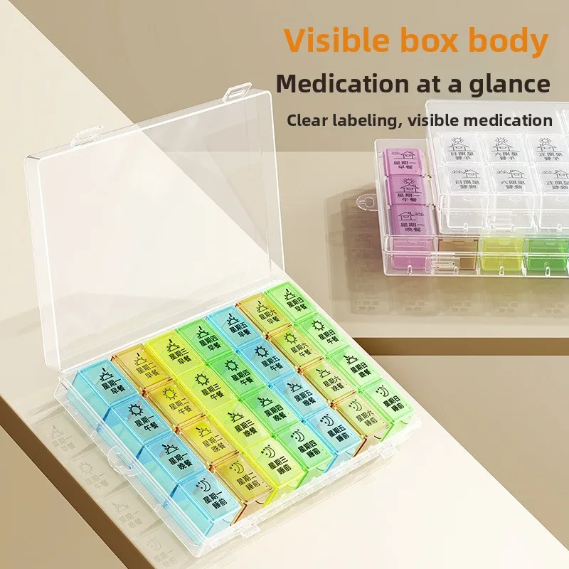 Caja de medicamentos portátil de plástico