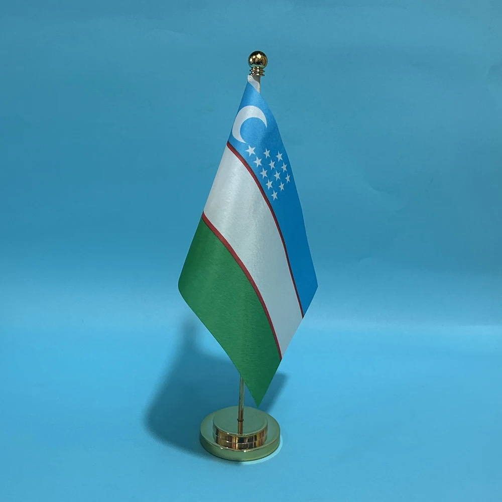 Bandera nacional de Uzbekistán para escritorio, poliéster - imagen 3