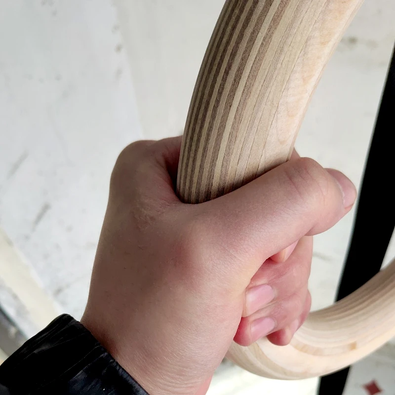 Anillas de gimnasia de madera con correas ajustables para entrenamiento - imagen 5
