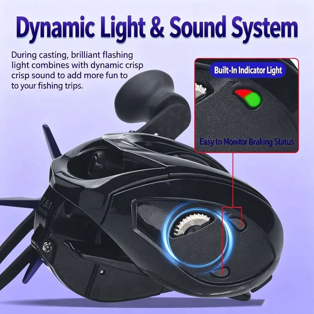 Carrete de pesca BOKI DC con control digital para agua dulce y salada