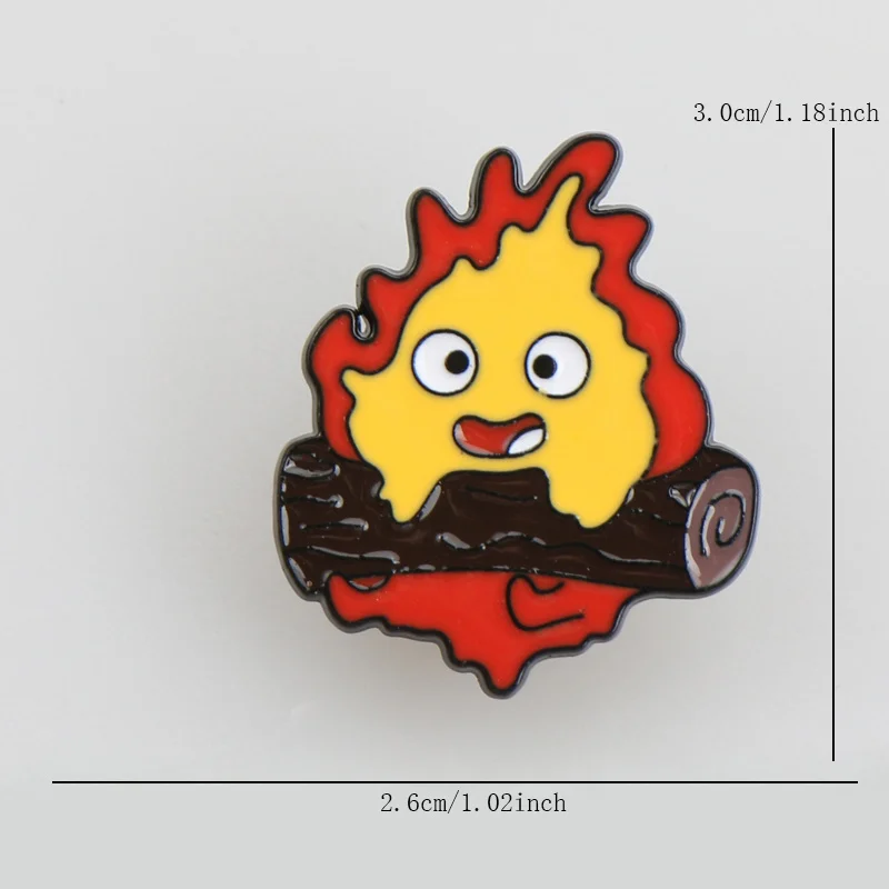 Pin insignia llama de fuego estilo cómic para bombero - imagen 5