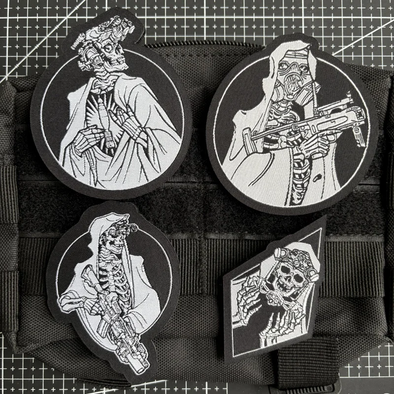 Parche calavera esqueleto adhesivo para chaleco MOLLE - imagen 4