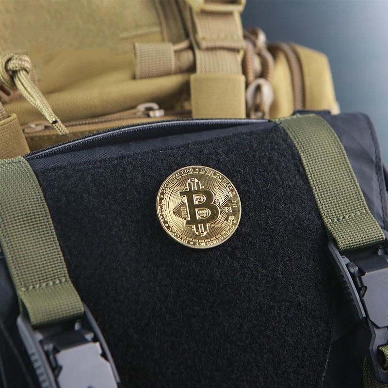 Parche táctico metálico Bitcoin BTC para chaleco y mochila MOLLE - imagen 5