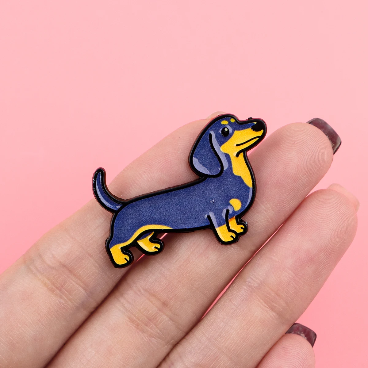 Pin táctico perro salchicha esmaltado solapa mochila sombrero insignia