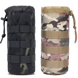 Portabotellas táctico MOLLE con malla y cordón ajustable