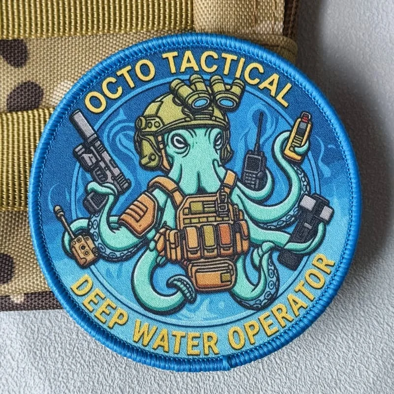 Detalle del parche de pulpo para insignia decorativa