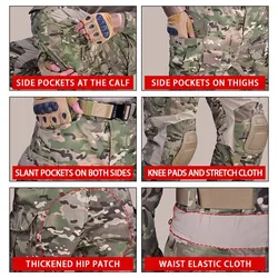 Conjunto táctico camuflaje hombre transpirable para airsoft y caza