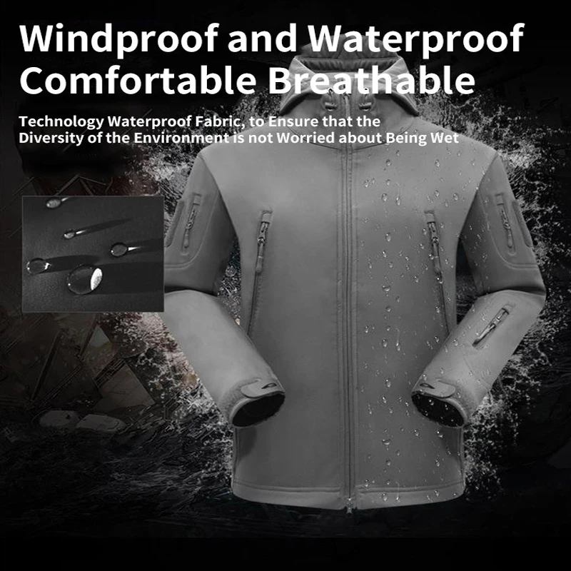 Softshell táctico impermeable cortavientos piel de tiburón hombre - imagen 4