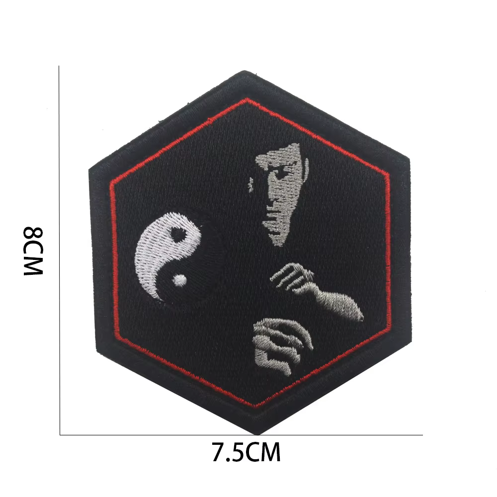 Brazalete bordado Yin-Yang Tai Chi blanco y negro exterior - imagen 4