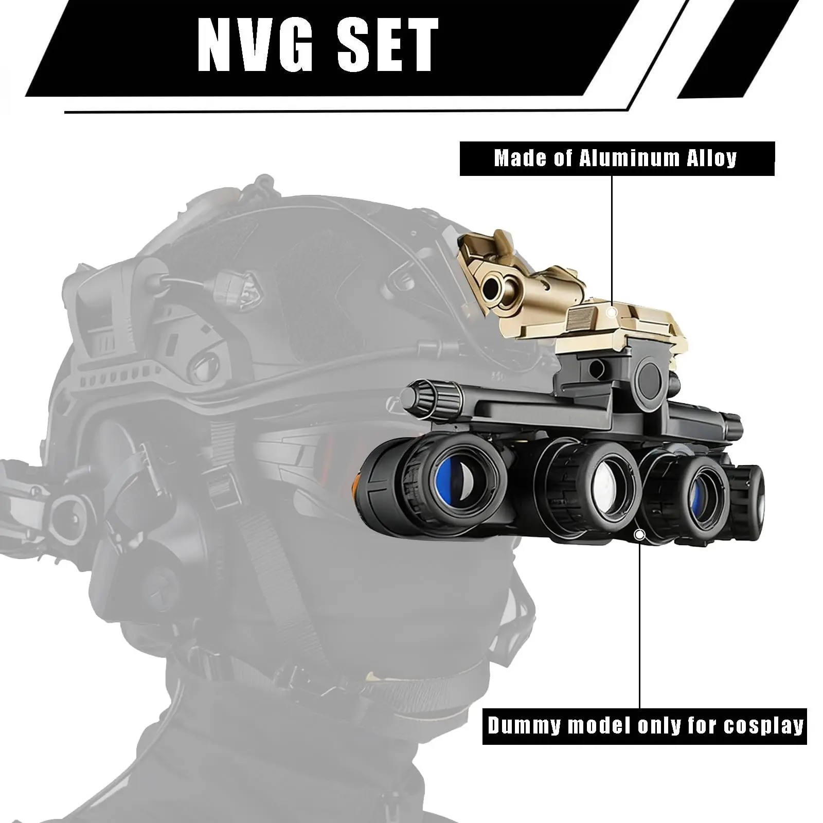 Casco táctico airsoft rápido con comunicaciones y gafas NVG - imagen 5