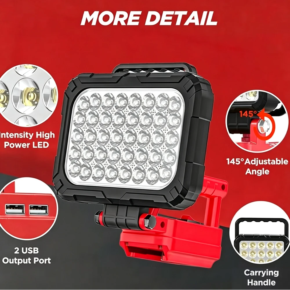 Milwaukee linterna LED de trabajo recargable para batería para acampada - imagen 2