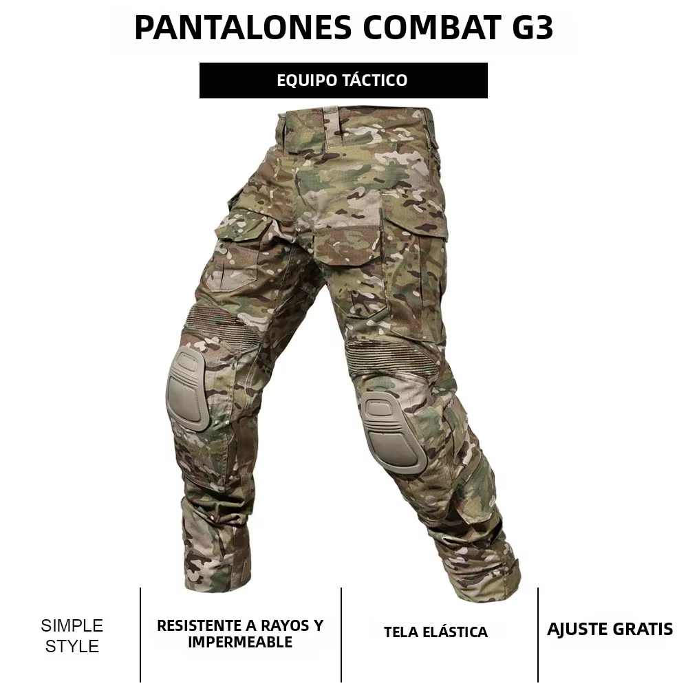 SINAIRSOFT G3 Pantalones tácticos rodilleras Multicam - imagen 3