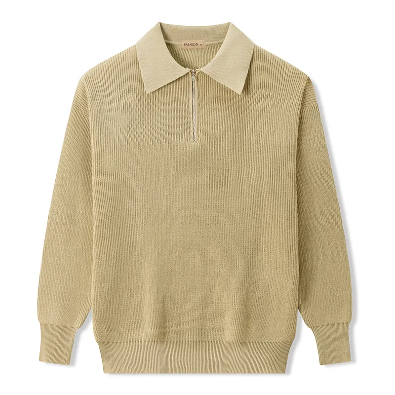 Suéter cuello vuelto para hombre punto holgado con media cremallera - imagen 3