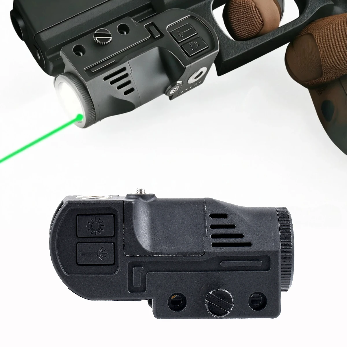 La-ser Linterna táctica para pistola Picatinny USB estrobo