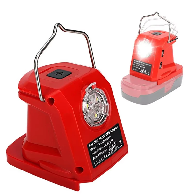 Adaptador batería Ryobi Craftsman USB LED luz de trabajo con gancho