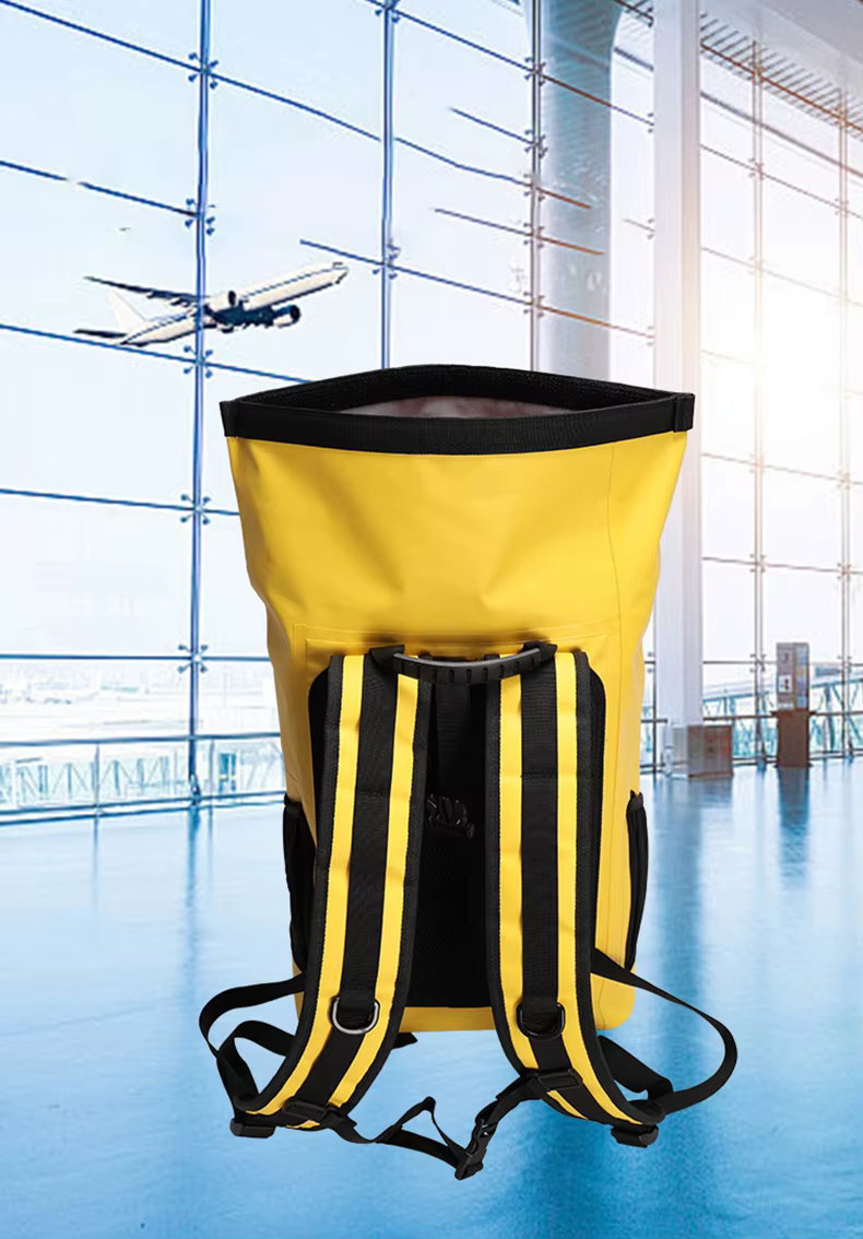 Vista lateral con cremallera impermeable