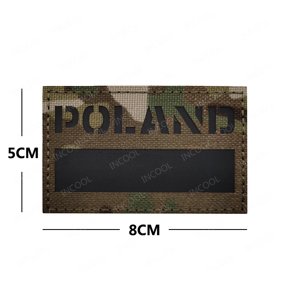 Parche bandera Polonia reflectante PVC bordado para ropa táctica - imagen 5
