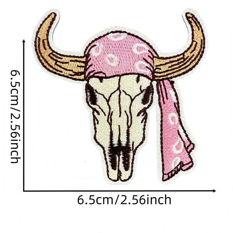 Parches bordados vaquera oeste rosa – Termoadhesivos y para coser ropa - imagen 3