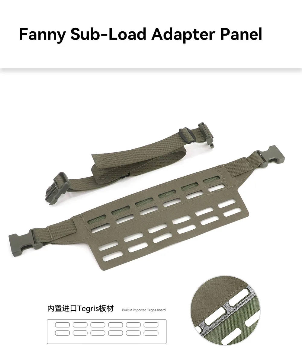 Panel adaptador para riñonera con estructura y ranuras