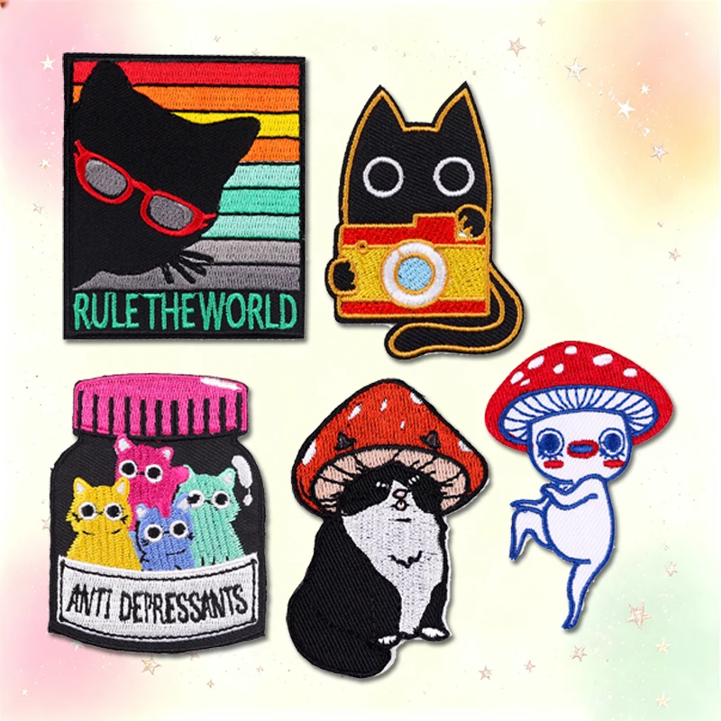 Parche bordado animales llama gato pato – para personalizar chaqueta - imagen 5