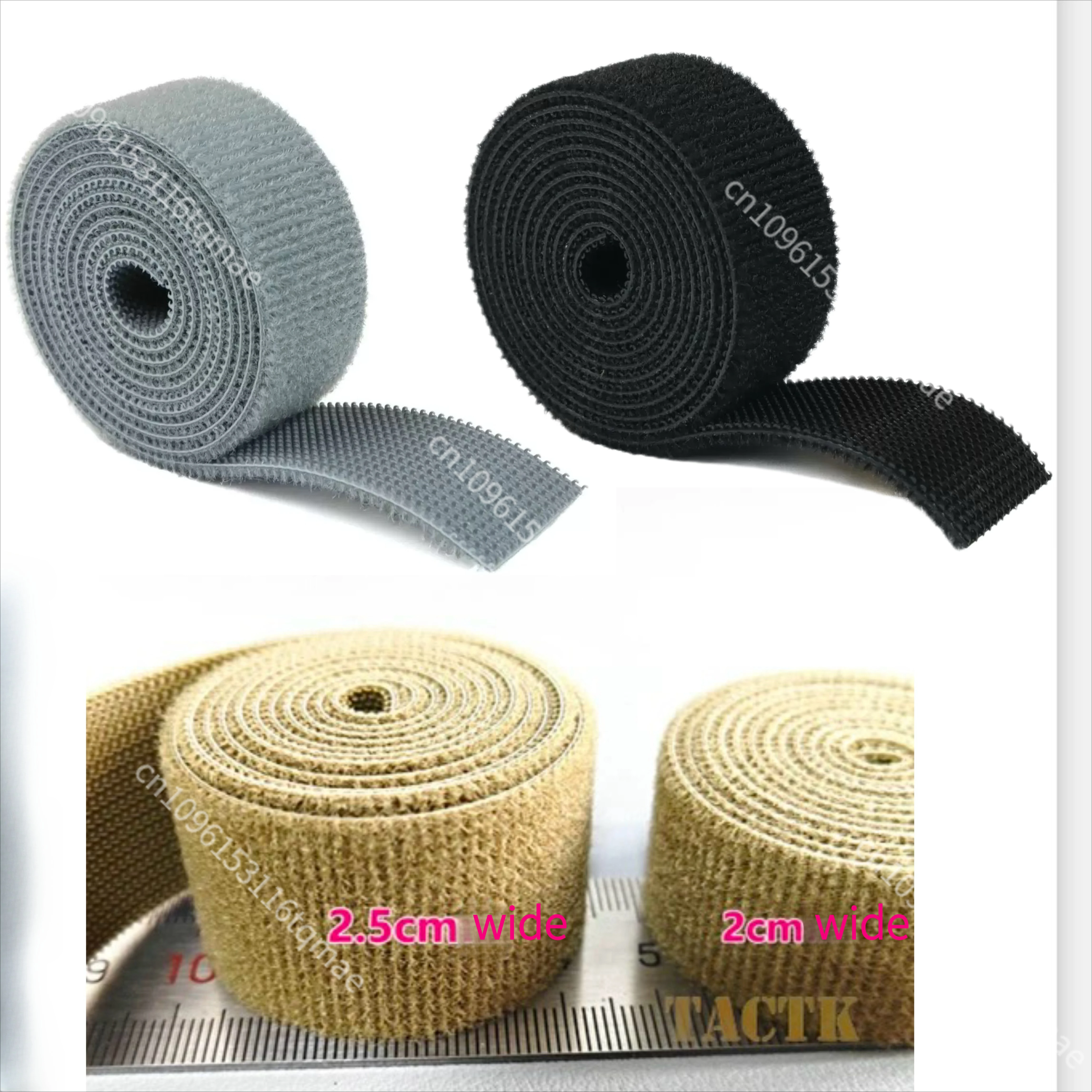 Bridas tácticas con cremallera y velcro negro y gris - imagen 5