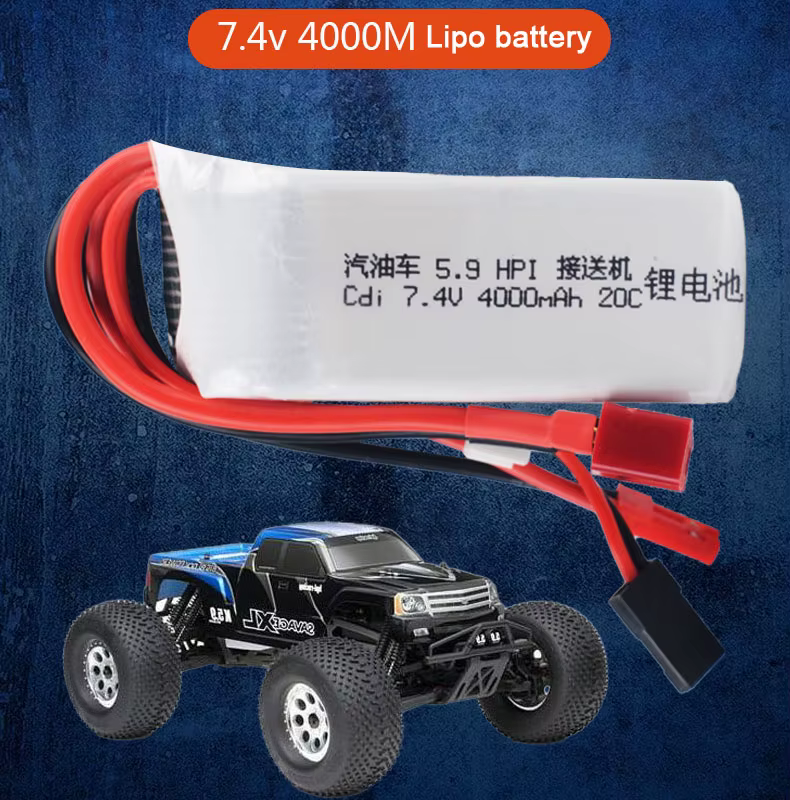 Detalle de la batería LiPo para montaje en RC