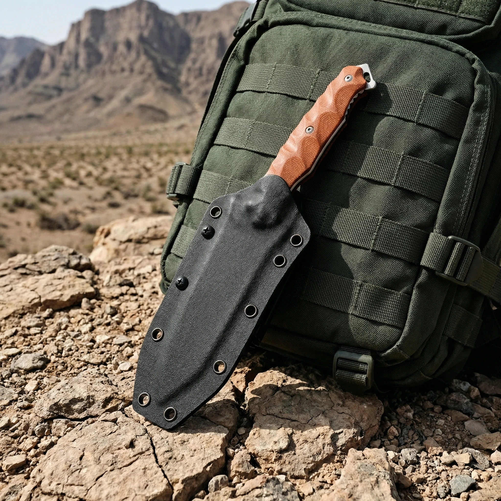 Cuchillo táctico de hoja fija en acero para exterior y emergencia - imagen 5