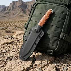 Cuchillo de supervivencia con hoja fija de acero para camping