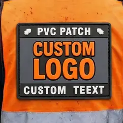Parche PVC termoadhesivo 3D logotipo personalizado con velcro