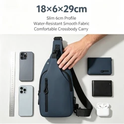 Bolsa de Pecho Táctica Impermeable con USB – Bandolera Hombro