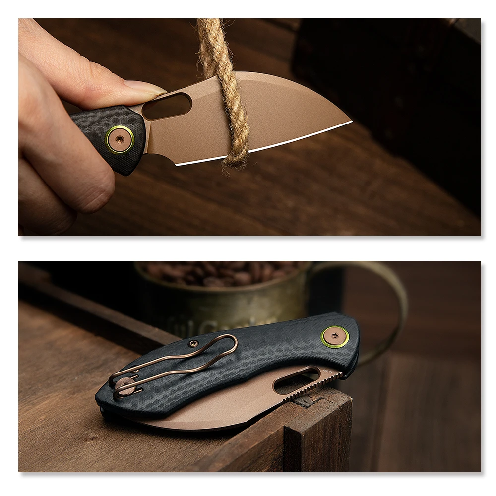 Cuchillo plegable TRIVISA EDC de acero inoxidable para camping y pesca - imagen 3