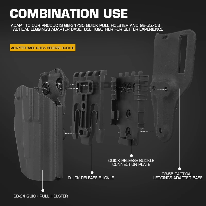 Base adaptadora táctica de desmontaje rápido para funda de pistola - imagen 4
