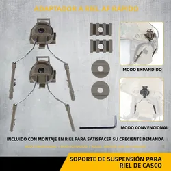 SINAIRSOFT Soporte táctico para casco con rieles ARC Ops-Core
