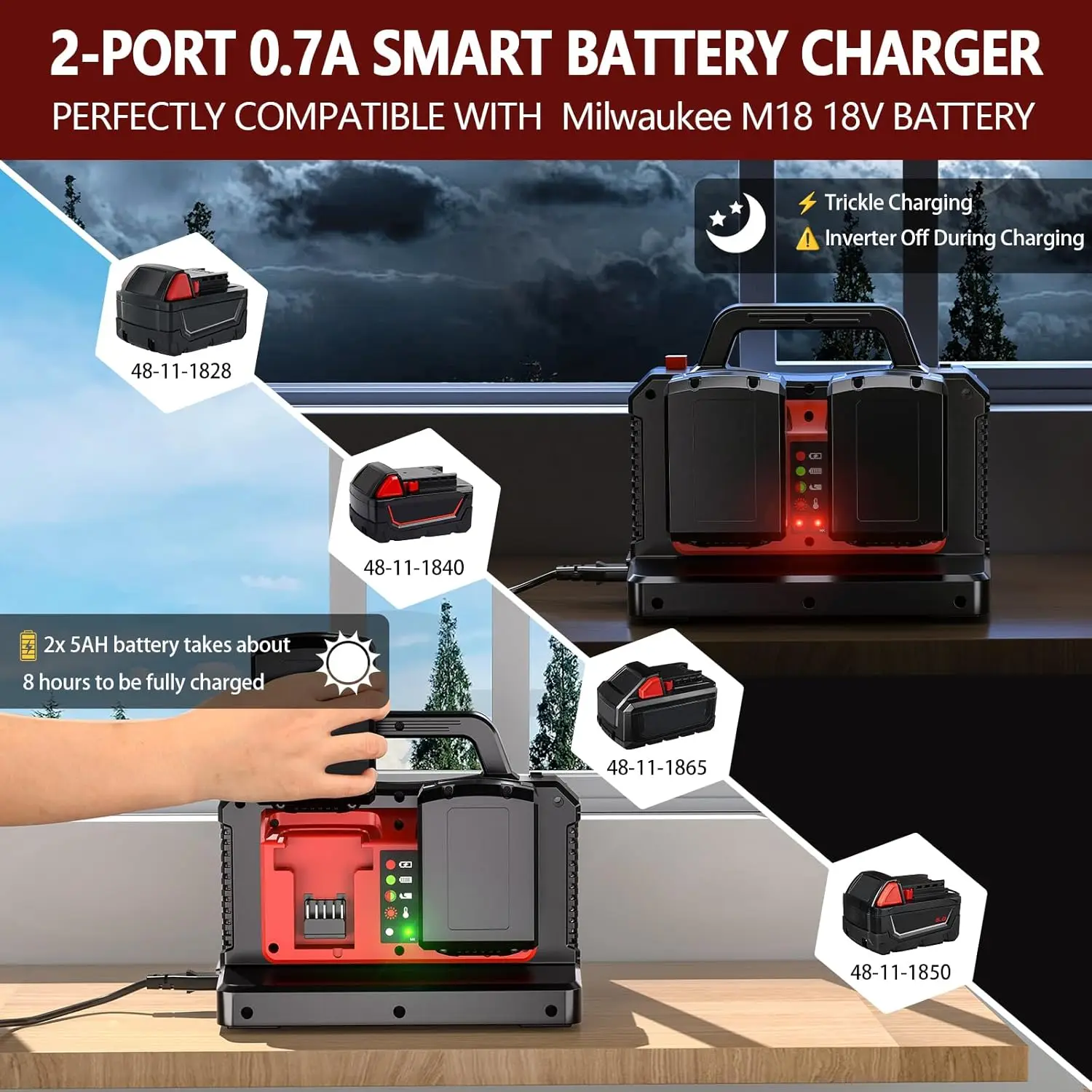Inversor de onda sinusoidal pura Milwaukee con USB para vehículo - imagen 3