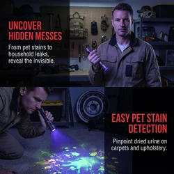 Linterna UV recargable USB Alonefire para detectar manchas y minerales