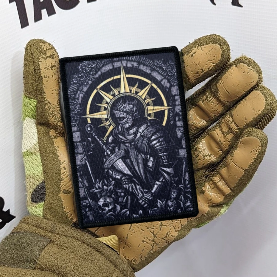 Parche táctico velcro bordado Dark Souls caballero esqueleto MOLLE - imagen 2