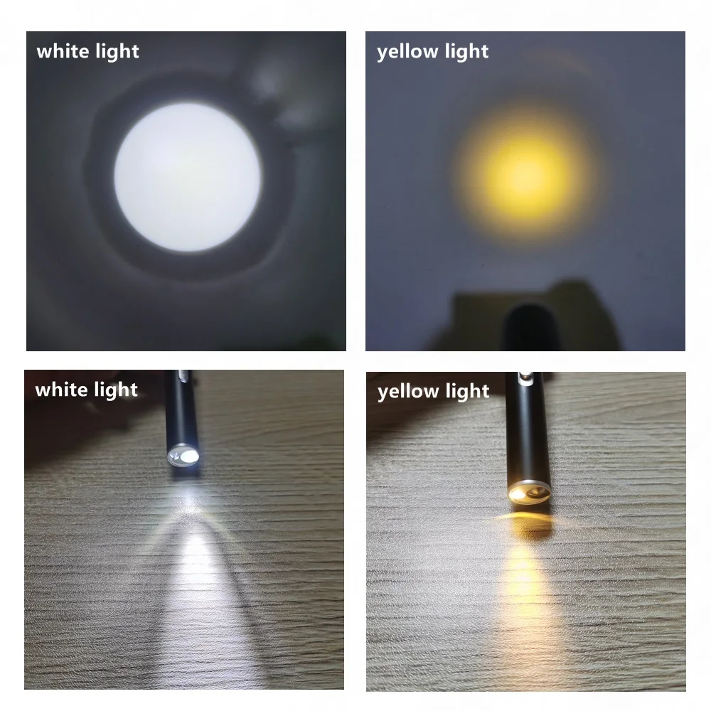 Linterna LED táctica USB recargable – Luz dual blanco/ámbar emergencias - imagen 5