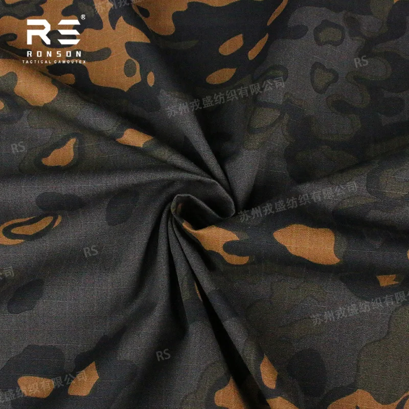 Tela táctica Ripstop nailon-algodón hoja roble otoño para uniforme - imagen 5