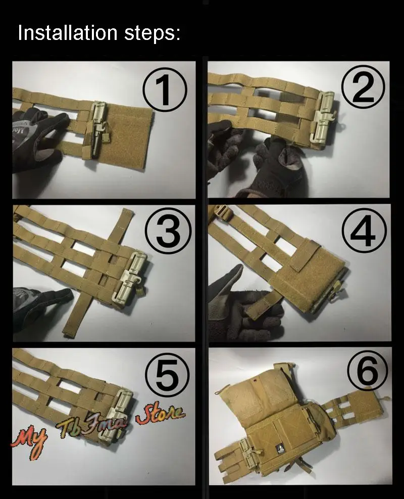 Hebilla MOLLE liberación rápida con adaptador para faja 3 bandas - imagen 2