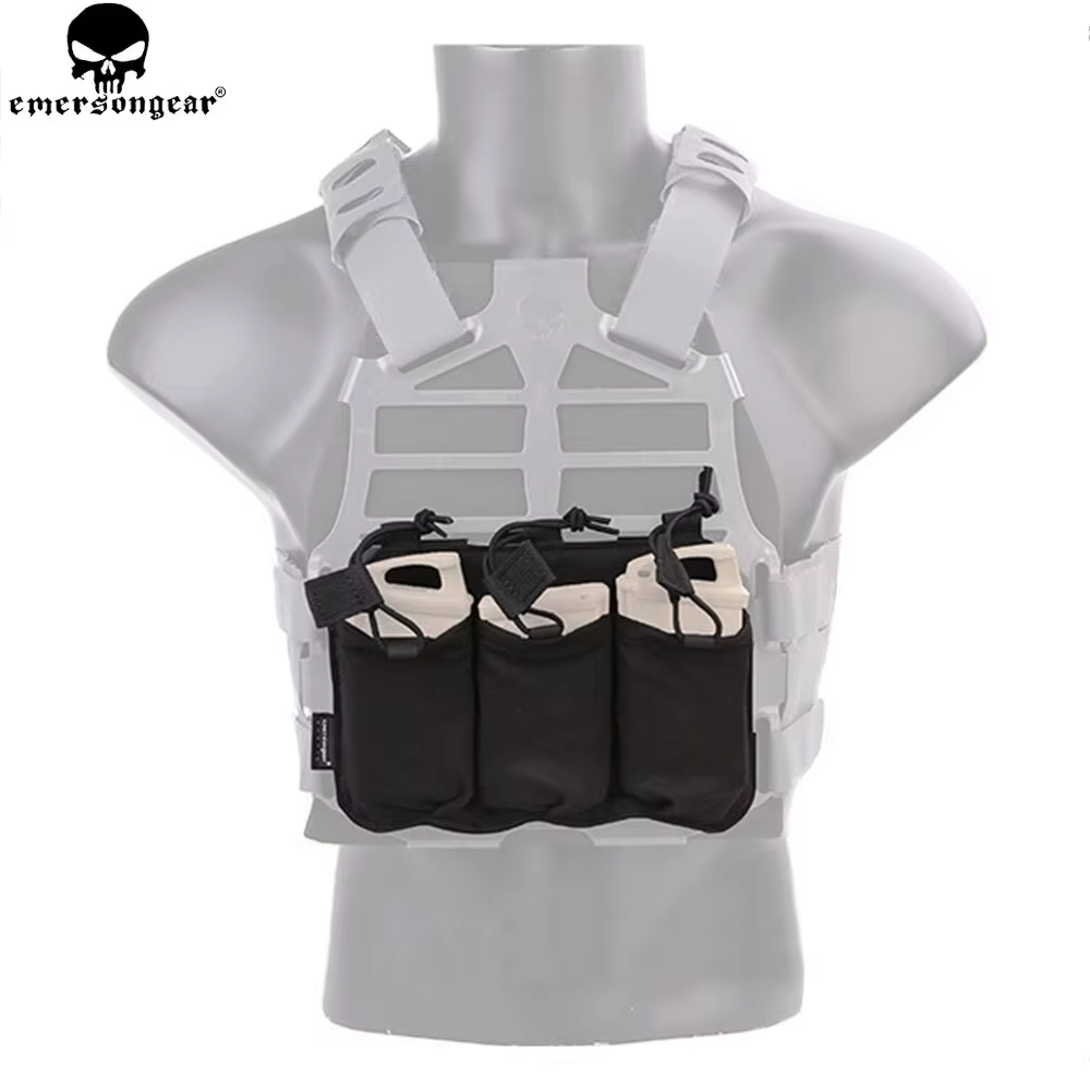 Emersongear EM6402 Bolsa triple cargadores 5.56 7.62 táctica negra