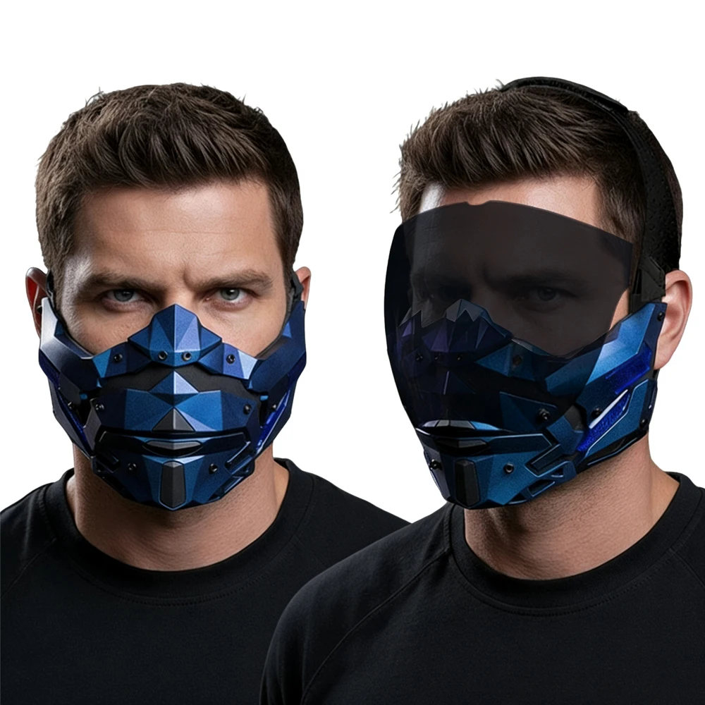 Mascarilla facial Airsoft desmontable con iluminación LED