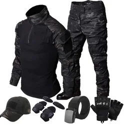 MCBK traje táctico hombre camuflaje negro para caza y entrenamiento