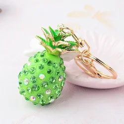 Llavero de piña con cristales – Colgante metálico para bolso y coche